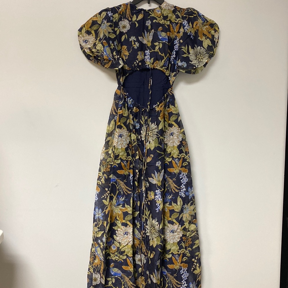 SIR the label Floral Dress in Navy and Yellow